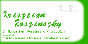 krisztian roszinszky business card